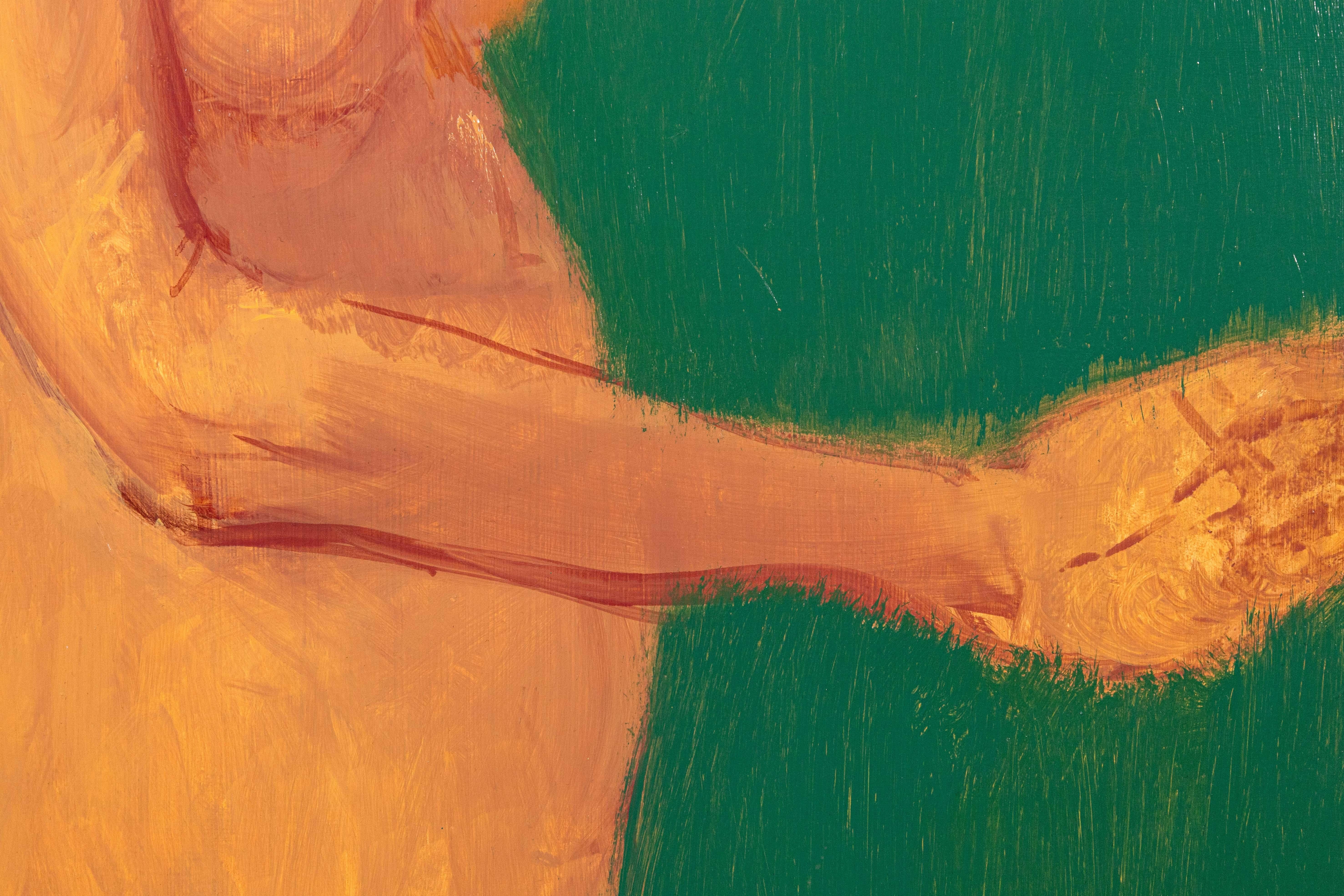 Thomas Humes Signed Contemporary Figurative Nude Oil Painting on Panel 1990 For Sale 1