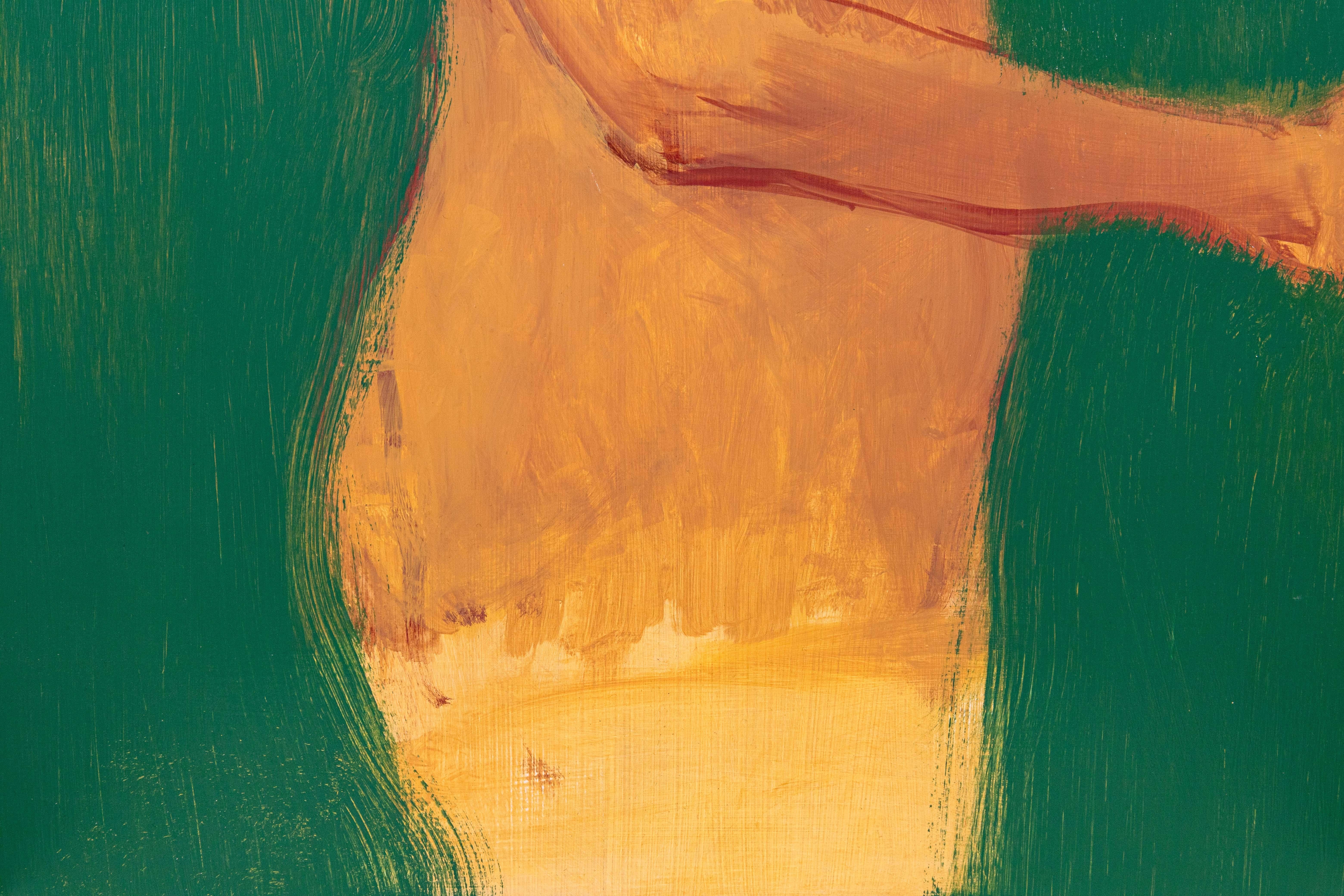 Thomas Humes Signed Contemporary Figurative Nude Oil Painting on Panel 1990 For Sale 2