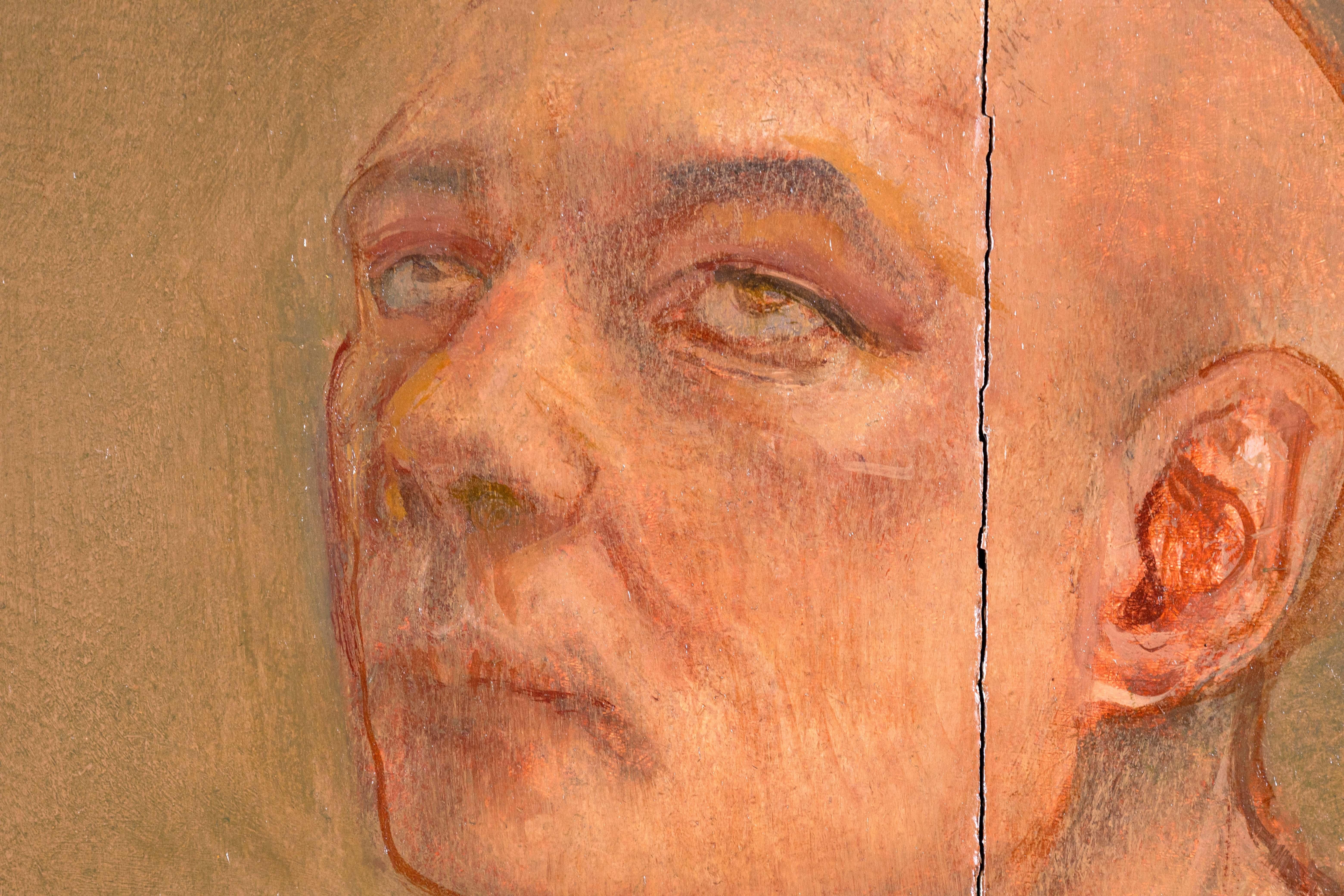 Thomas Humes Signiert Zeitgenössische Figurative Ölgemälde auf Karton Diptychon 1995 (amerikanisch) im Angebot
