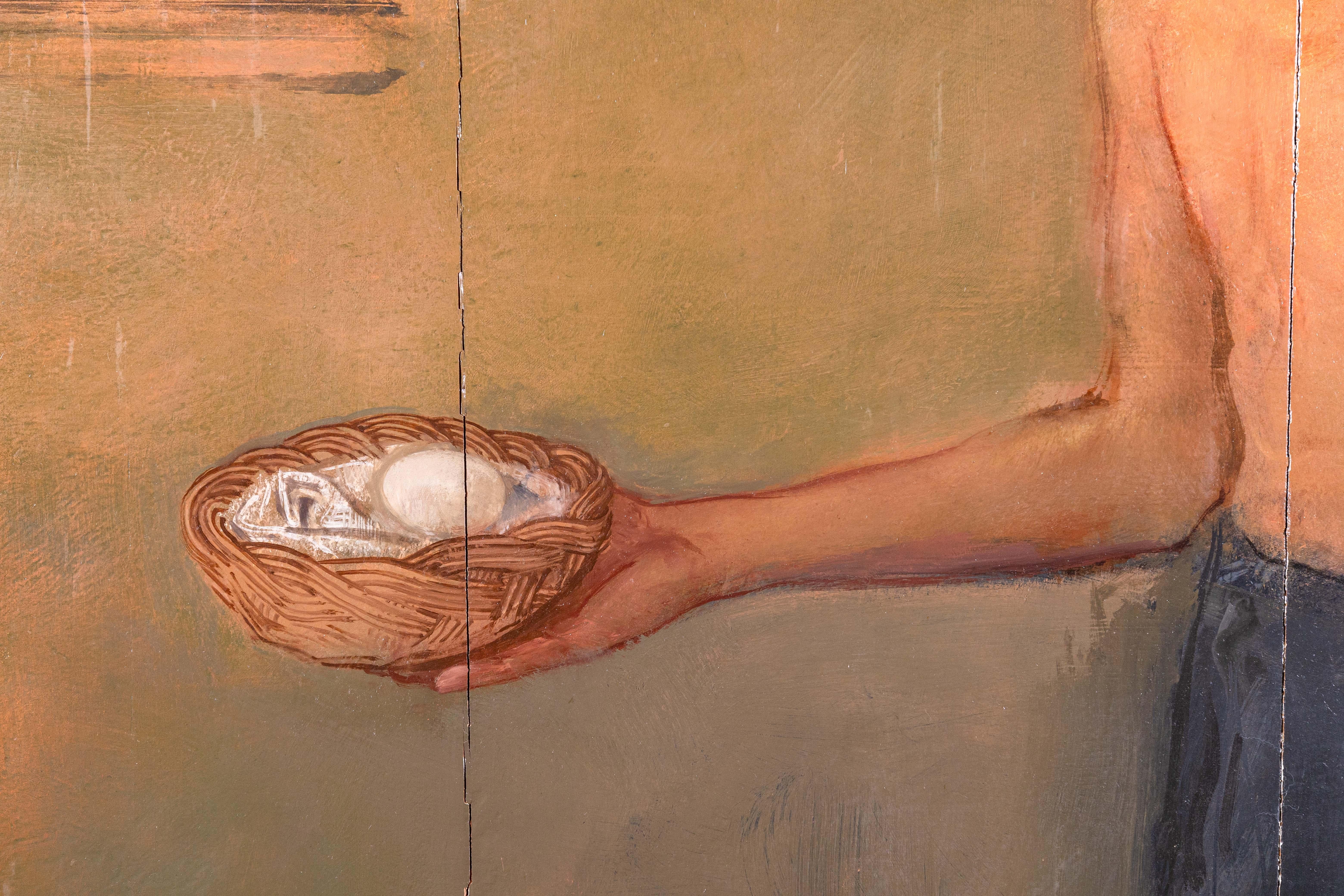 Thomas Humes Signiert Zeitgenössische Figurative Ölgemälde auf Karton Diptychon 1995 (Ende des 20. Jahrhunderts) im Angebot
