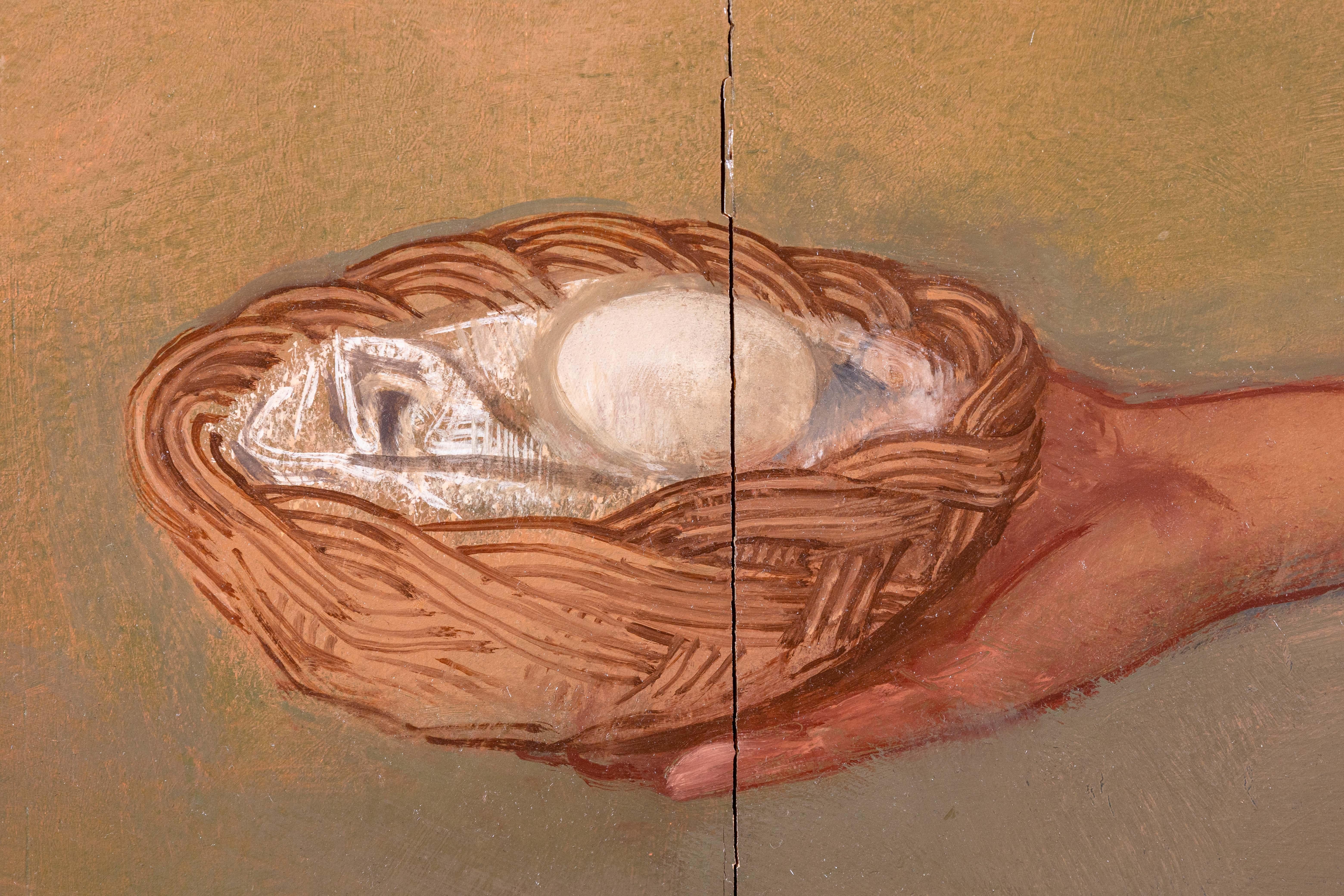 Thomas Humes Signiert Zeitgenössische Figurative Ölgemälde auf Karton Diptychon 1995 (Farbe) im Angebot