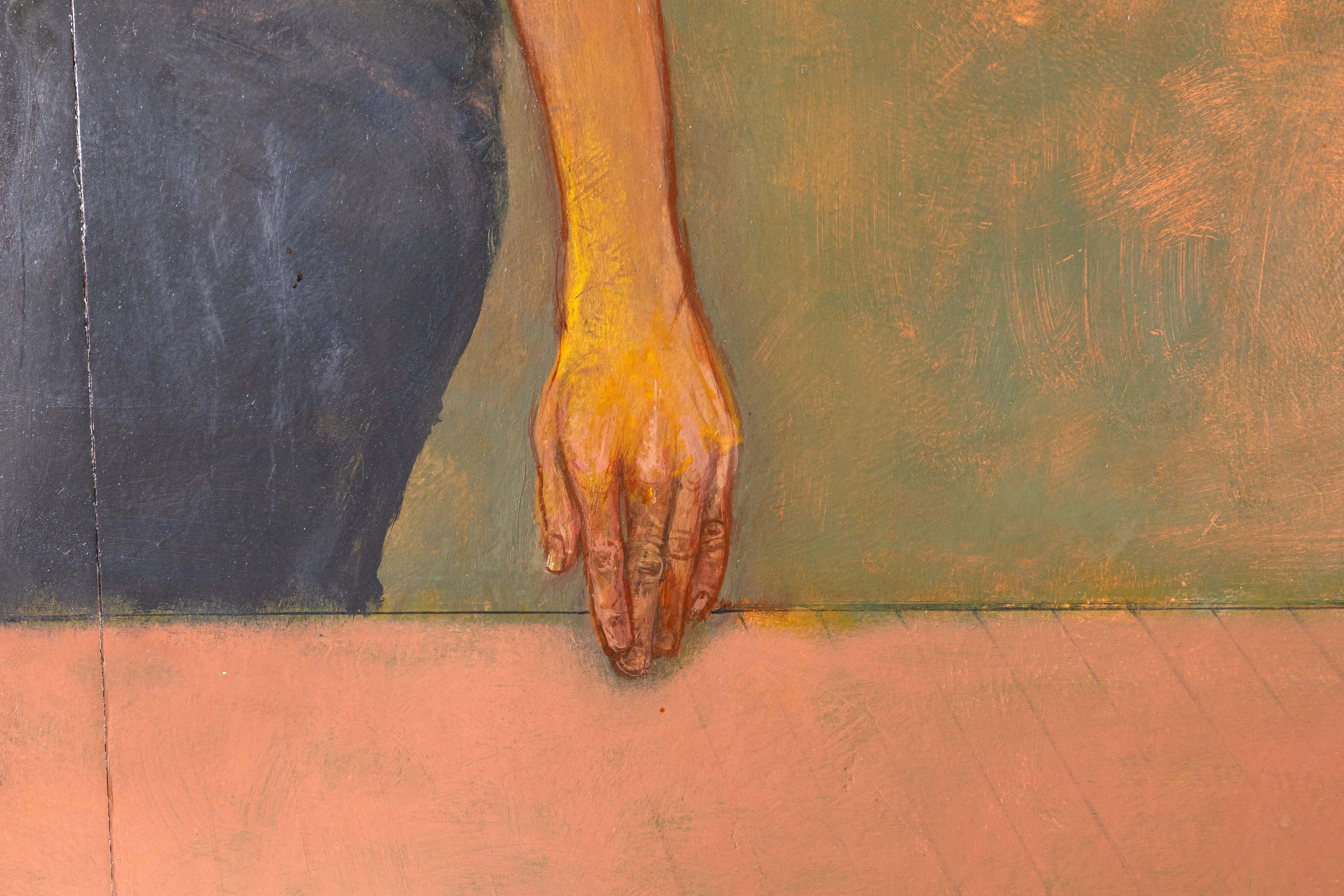 Thomas Humes Signiert Zeitgenössische Figurative Ölgemälde auf Karton Diptychon 1995 im Angebot 1