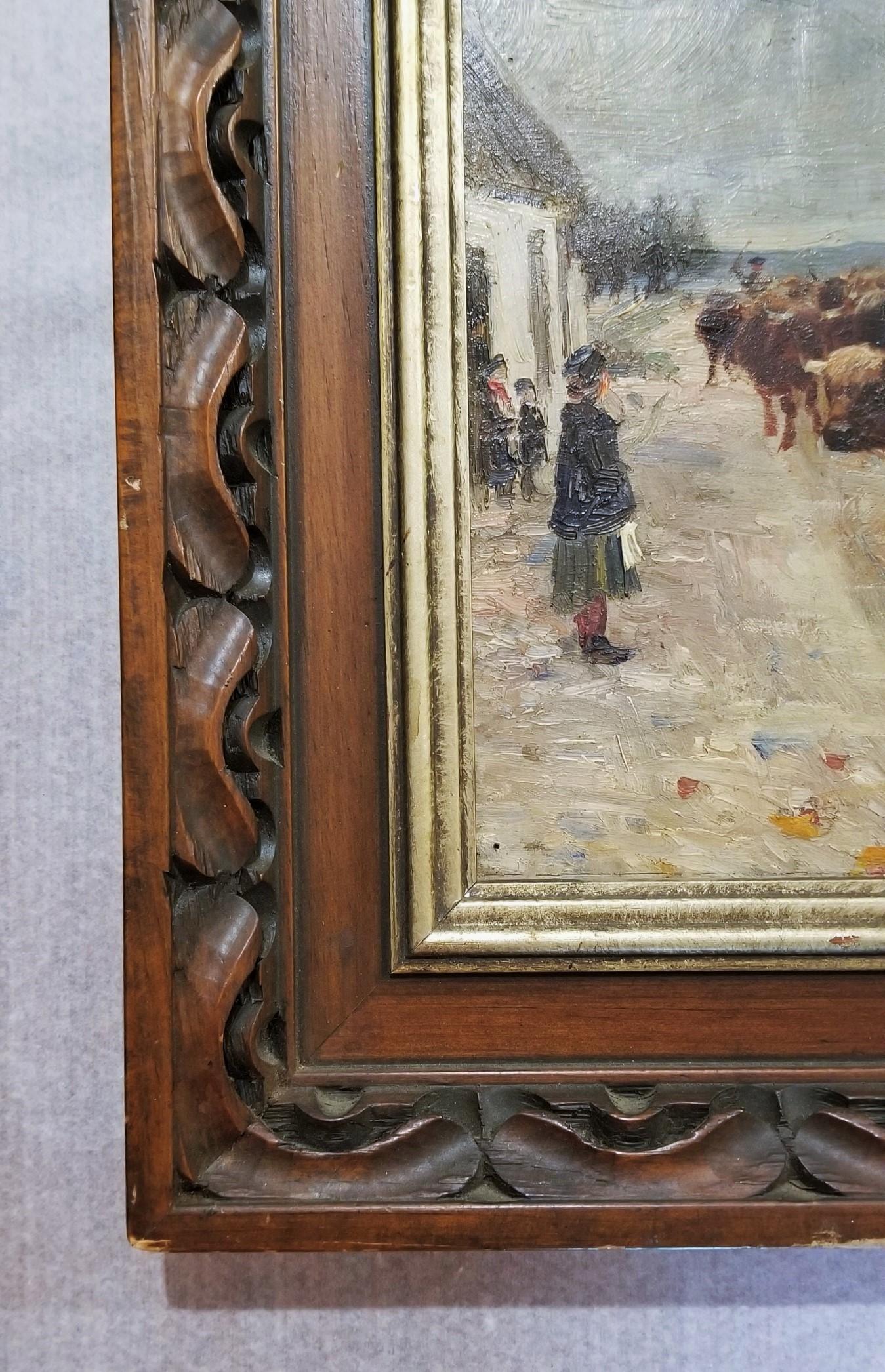Bouteille non livrée de l'exposition /// Peinture à l'huile de vaches britanniques victoriennes - Victorien Painting par Thomas Hunt (1854-1929)