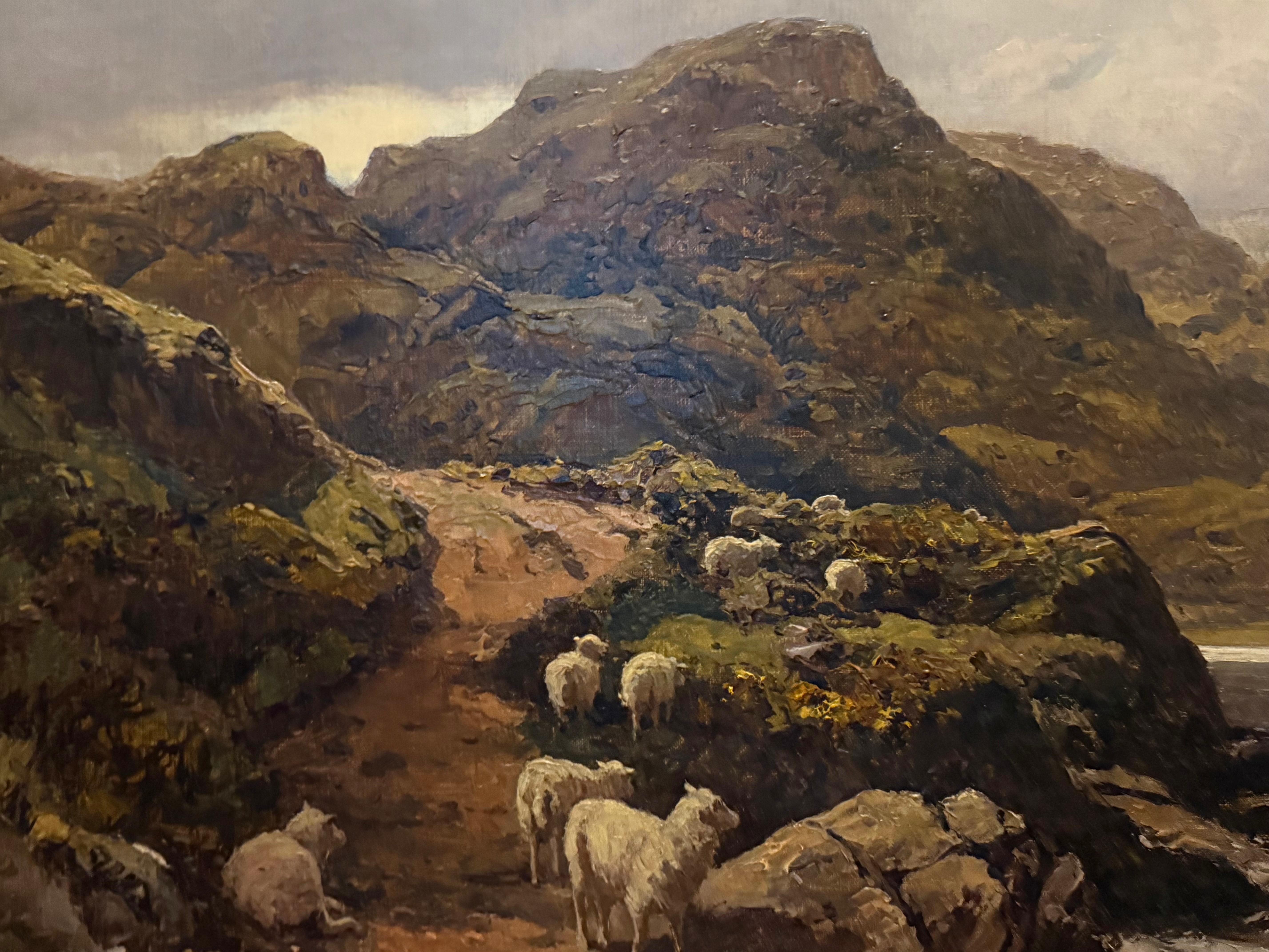 Lyn Crafnant, Snowdonia, N Wales, Ölgemälde, um 1900 im Angebot 13