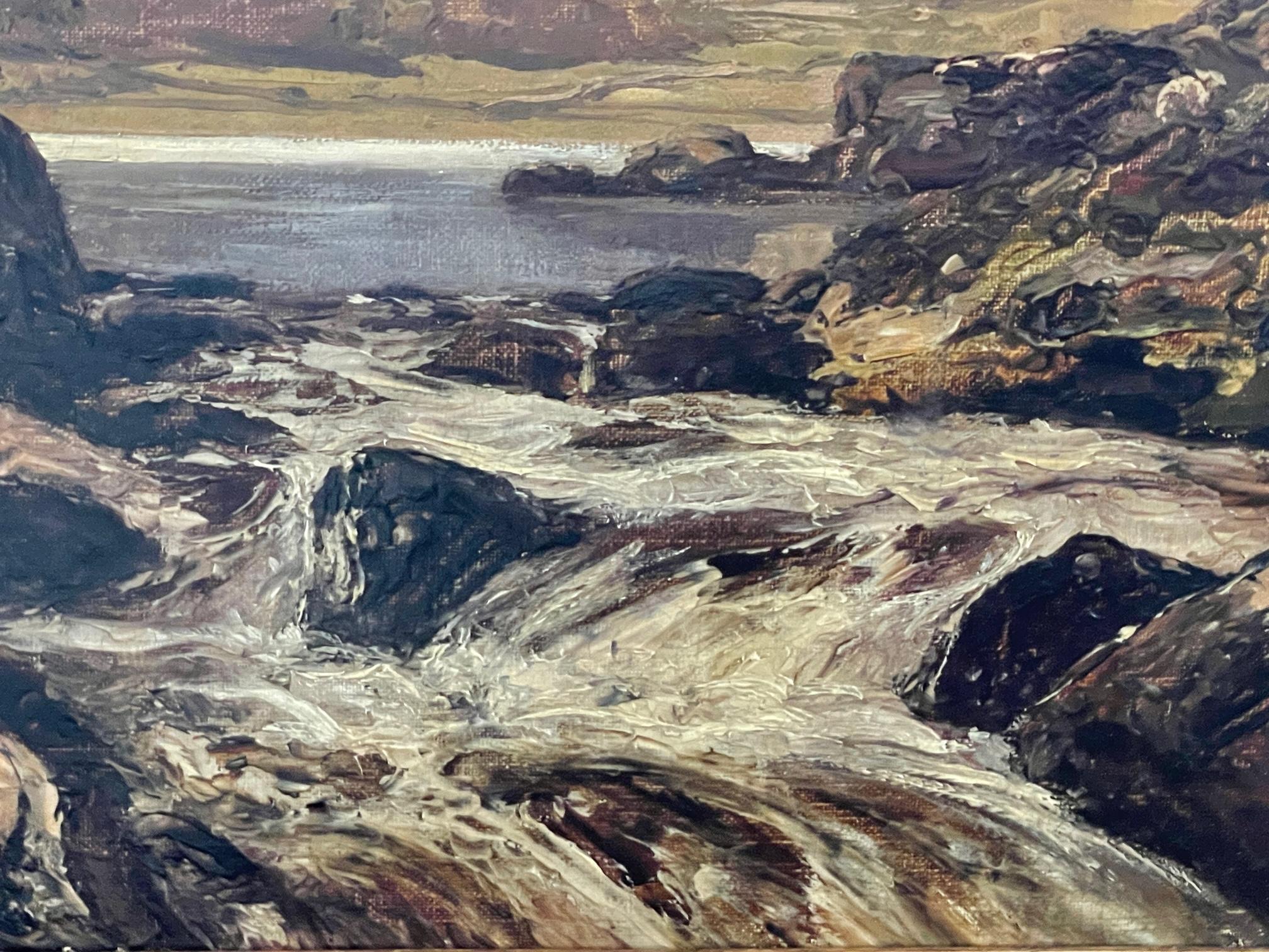 Lyn Crafnant, Wales and Wales Circa 1900 Peinture à l'huile - Naturalisme Painting par Thomas Huson