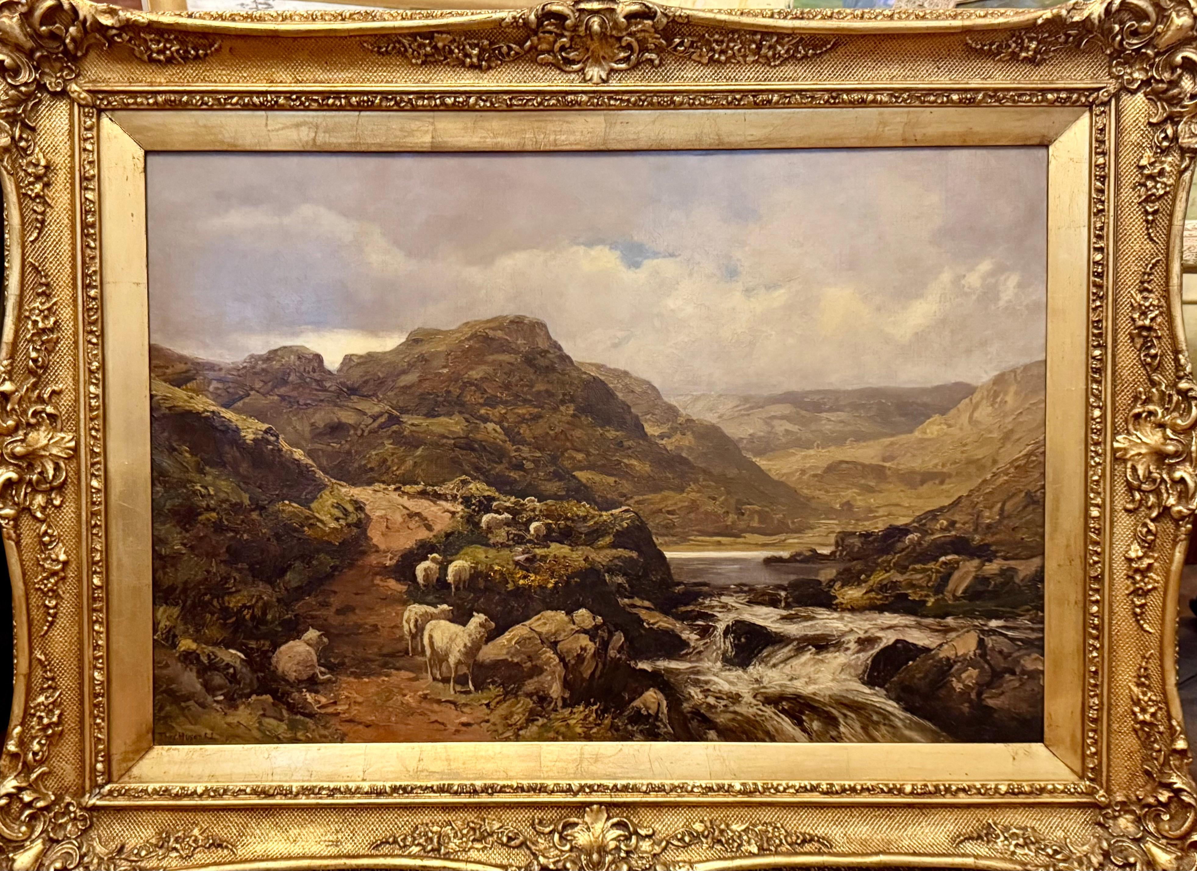 Thomas Huson Landscape Painting – Lyn Crafnant, Snowdonia, N Wales, Ölgemälde, um 1900
