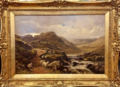Lyn Crafnant, Snowdonia, N Wales, Ölgemälde, um 1900