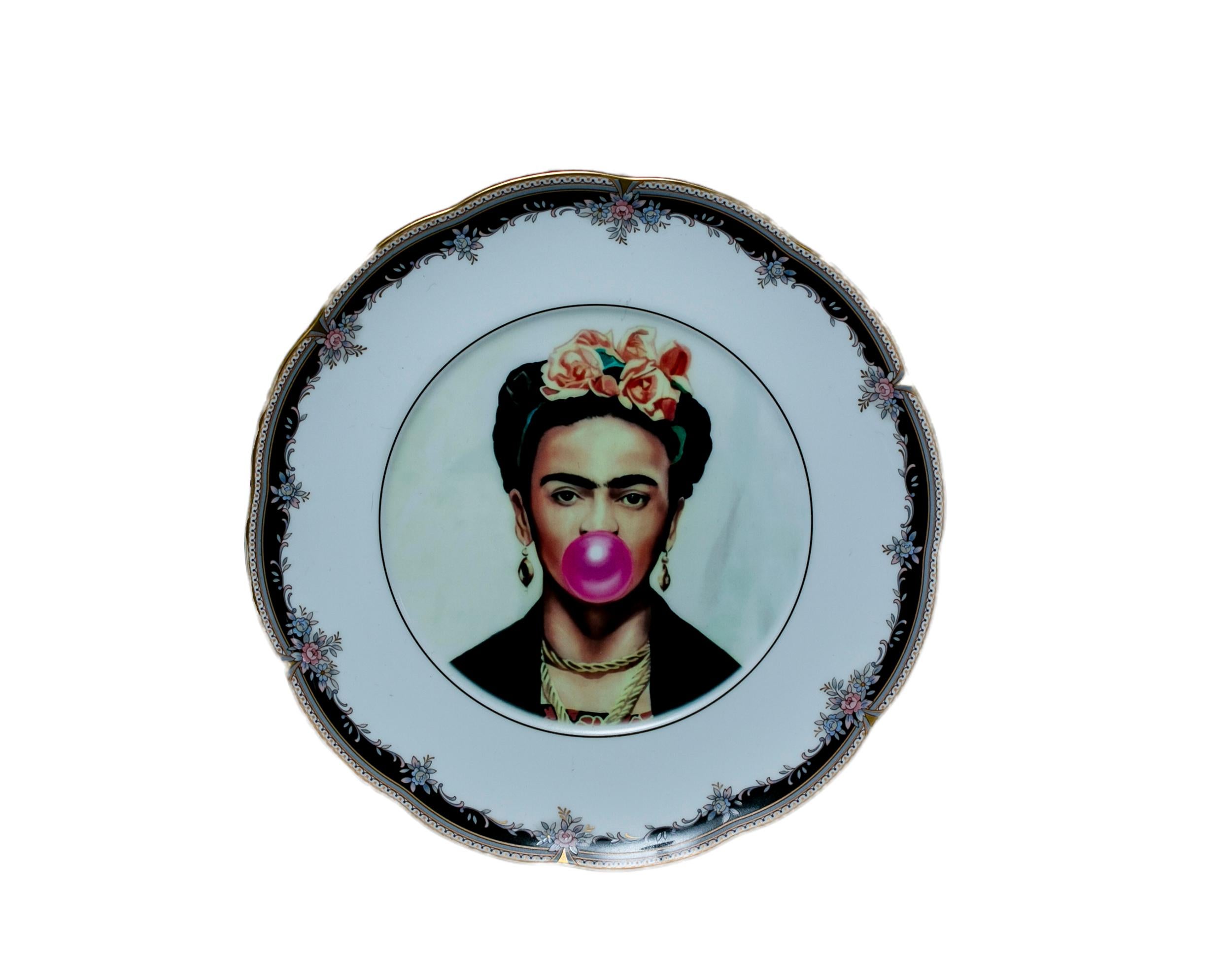 Frida Kahlo Vintage Plate - Mixed Media Art by Thomas Hussung