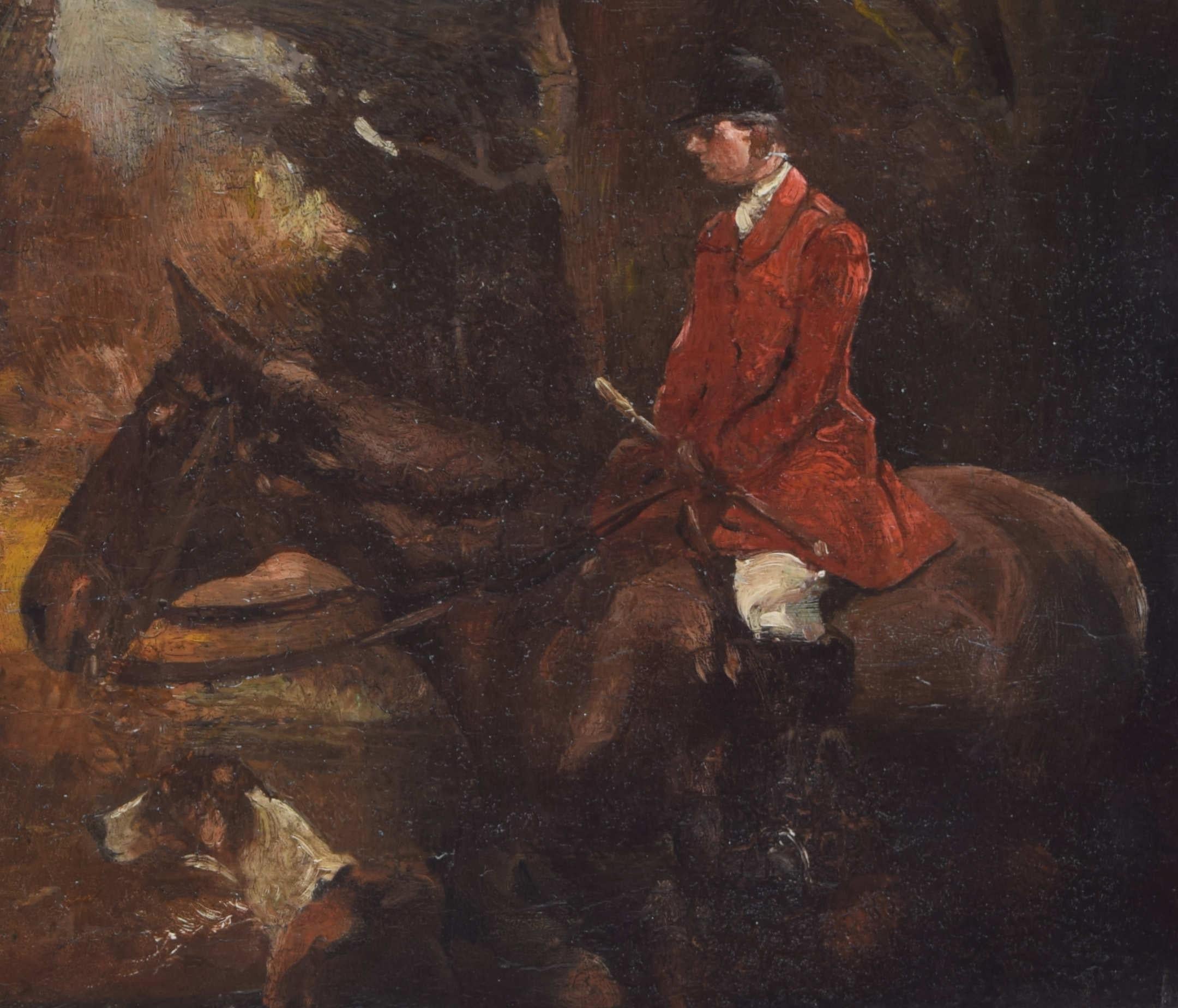 Foxhunting oil painting attributed to Thomas Ivester Lloyd For Sale 1