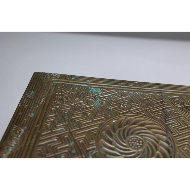 Thomas Jeckyll for BB&Barnard A large & rare Anglo-Japanese brass treble trivet. For Sale 7