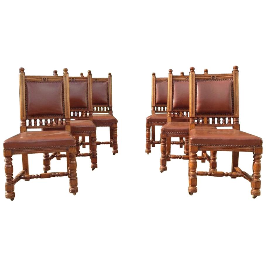 Thomas Jeckyll by Gillows, Aesthetic Movement, Rare Set of Ten Oak Dining Chairs For Sale