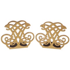 Thomas Jefferson Cipher Brass Bookends, a Pair