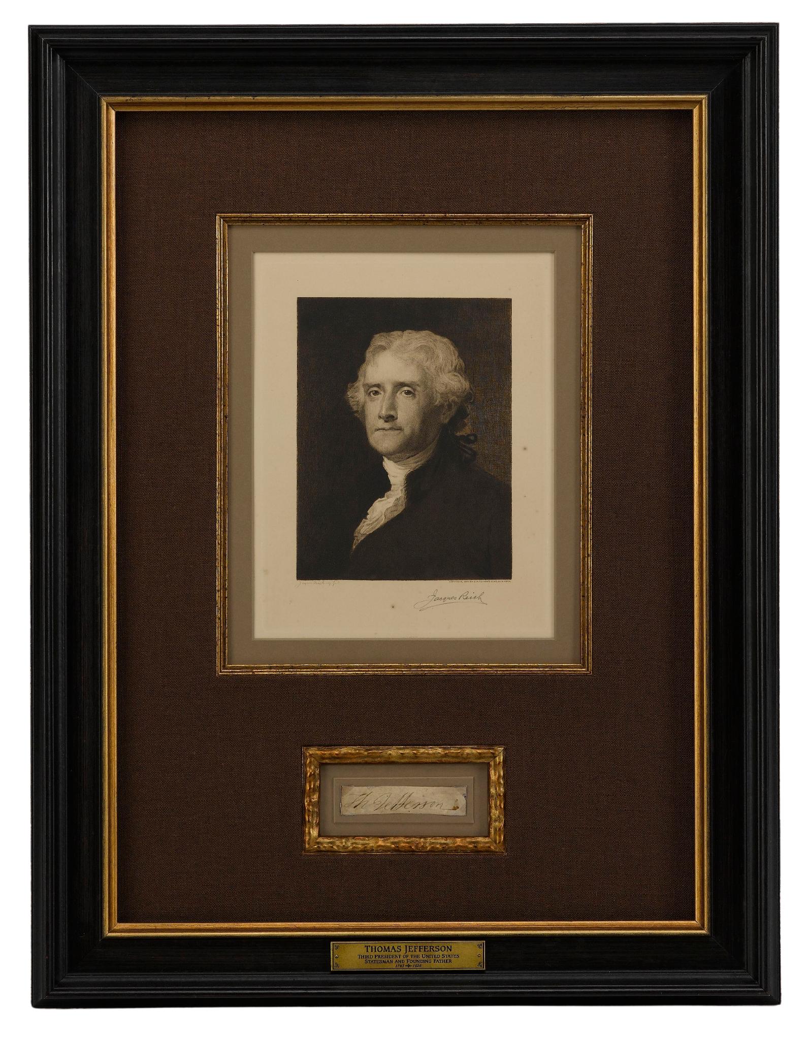 Papier Collage de la signature de Thomas Jefferson en vente
