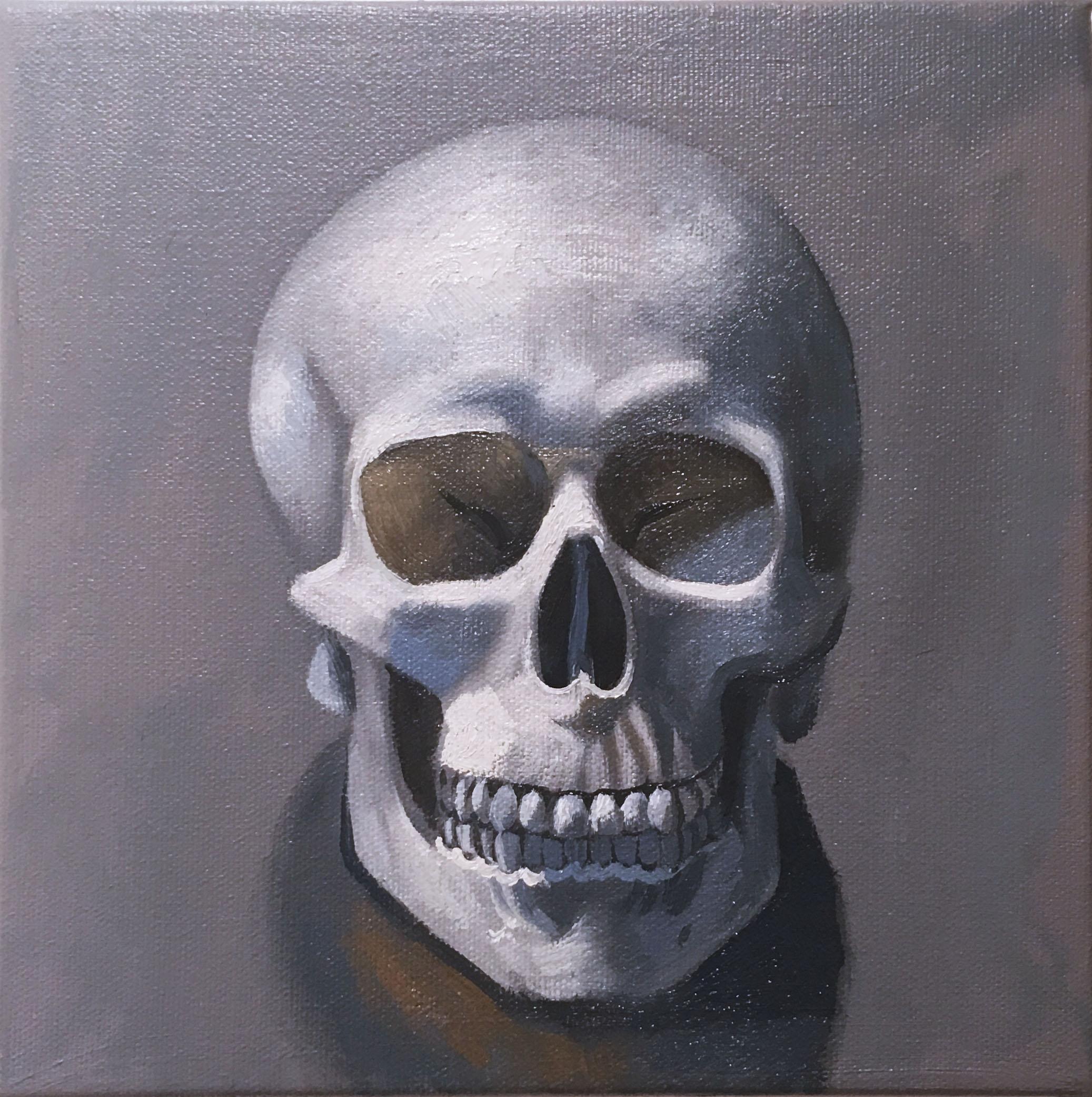Thomas John Carlson Figurative Painting - Still Life, (Skull center)