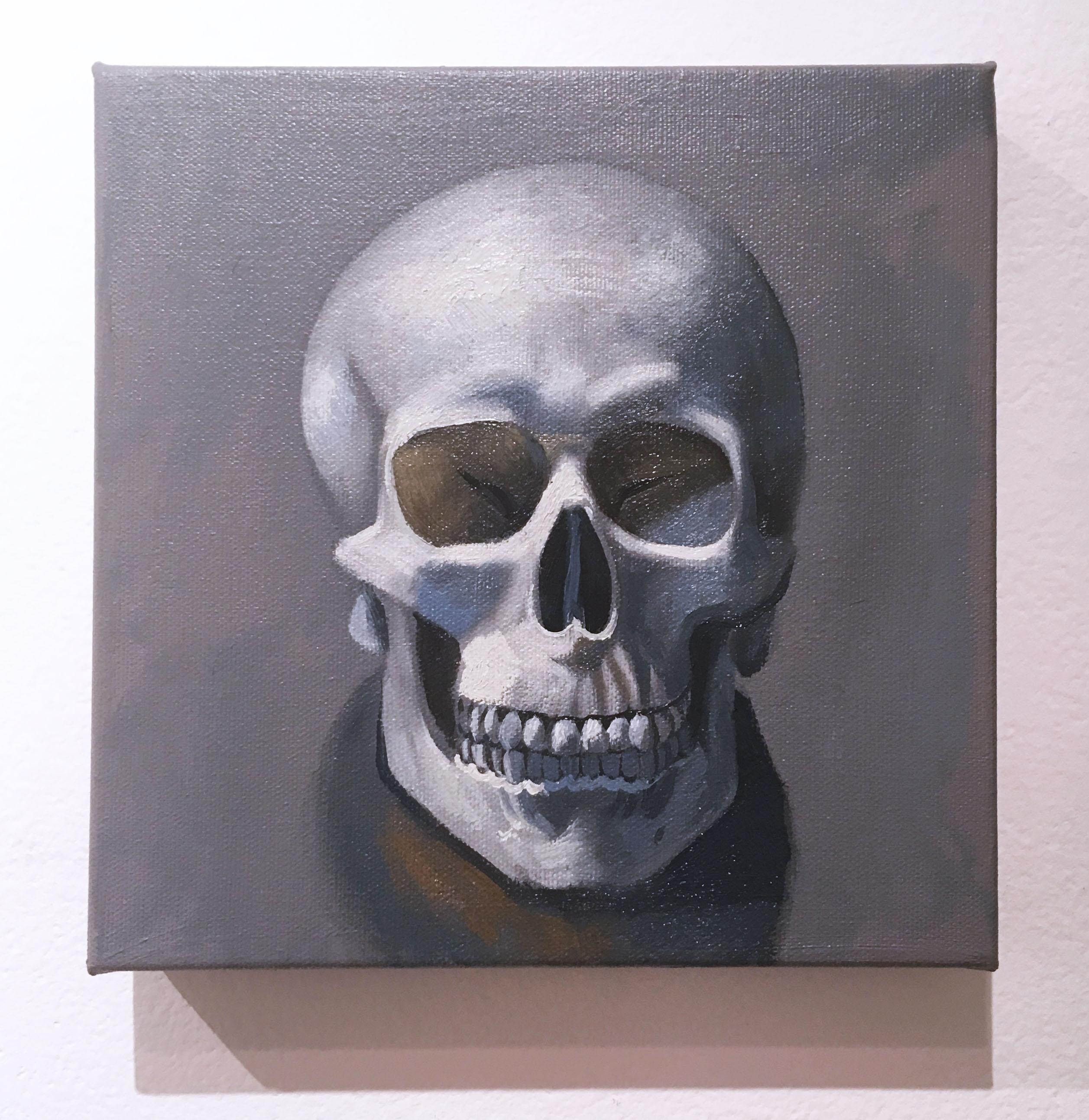 Still Life, (Skull center) - Painting by Thomas John Carlson