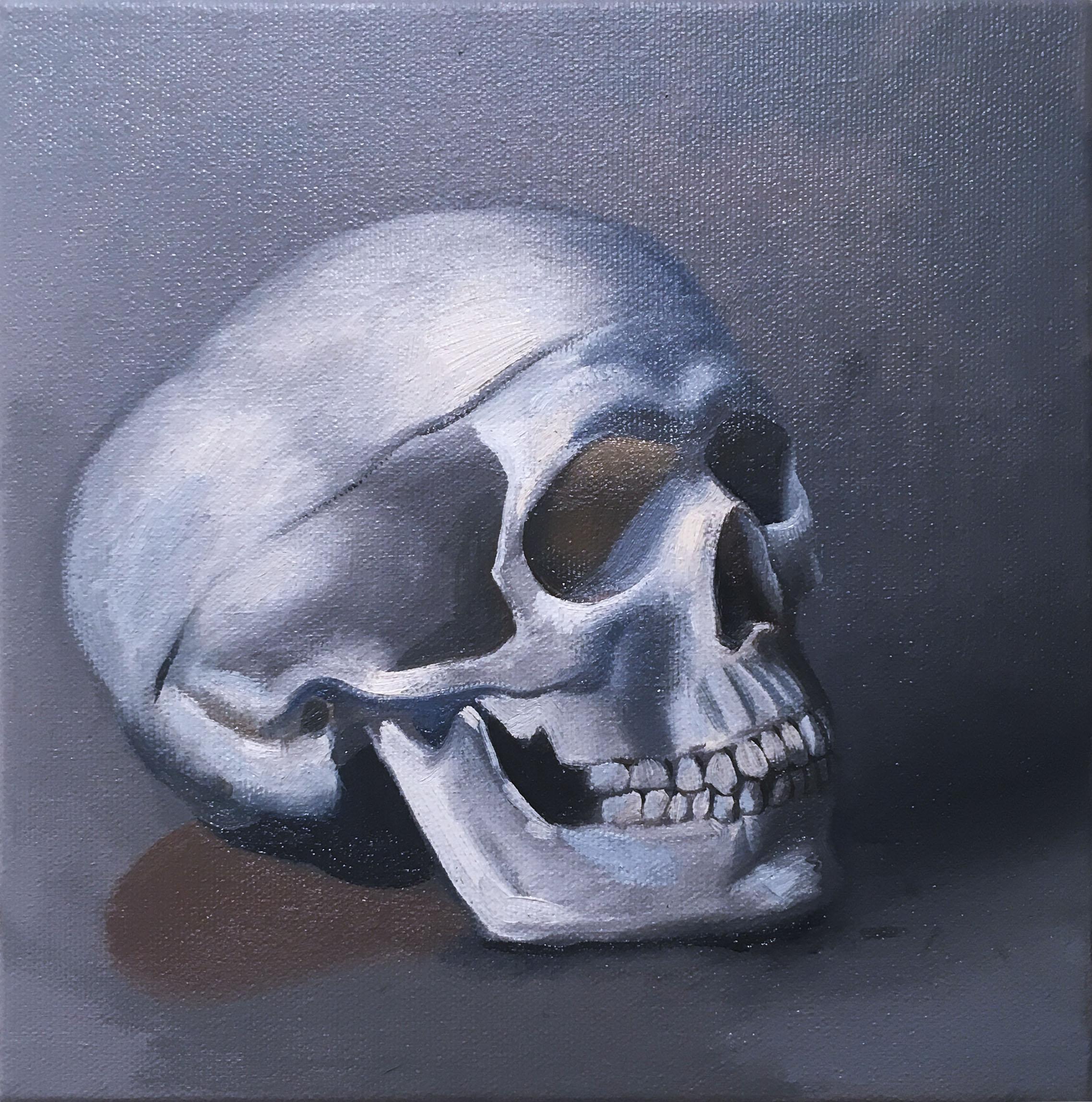 skull acrylic painting