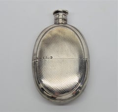 Thomas Johnson Flasque Victorien Anglais Antique en Argent Sterling