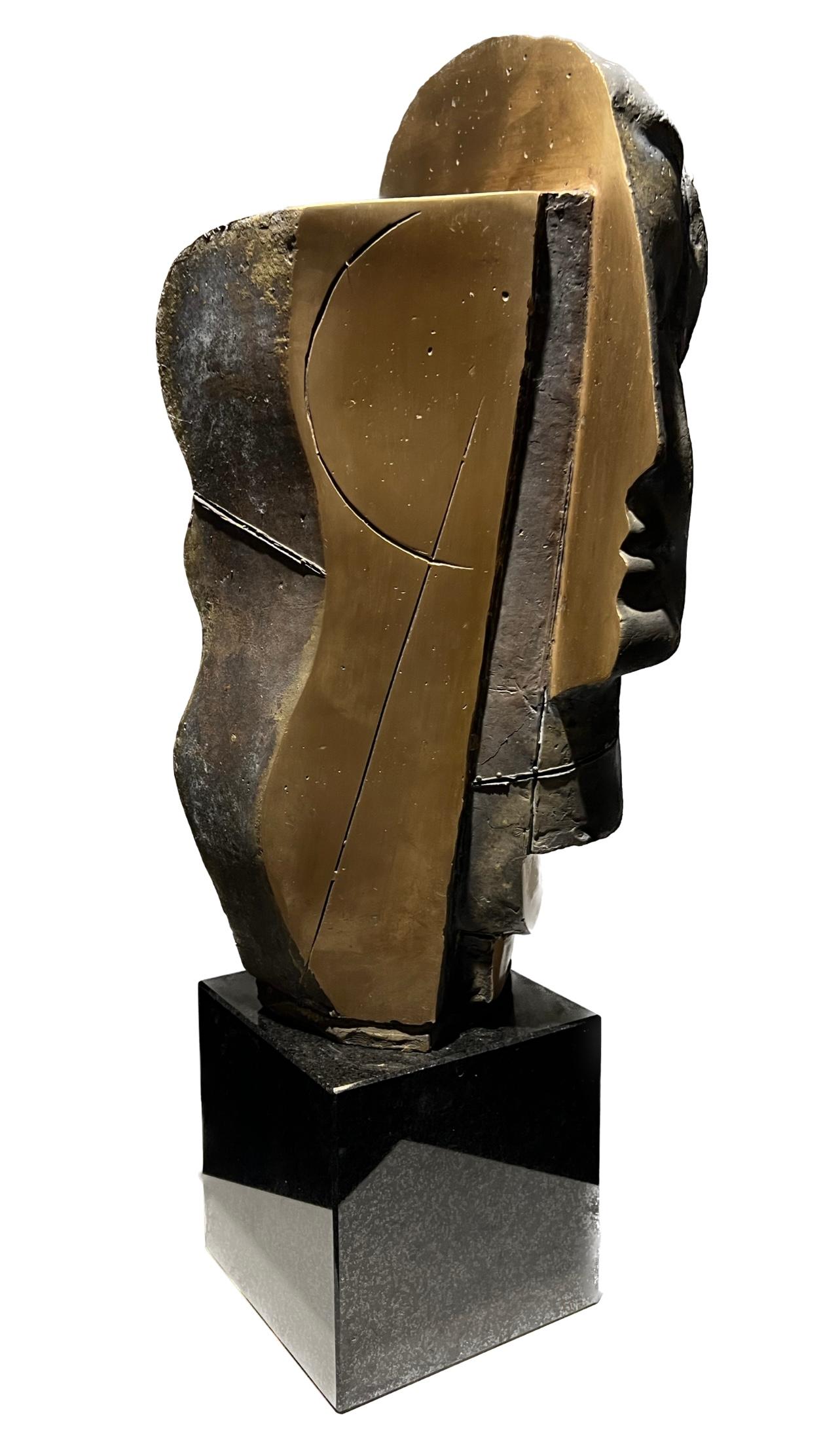 Beginn der Weisheit (Casted 2023 ) Bronze Sculpture Abstract -  In Stock - Gold Figurative Sculpture by Thomas Junghans