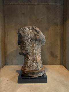 Caput Bronze Sculpture Head Portrait Figure Cubism Abstract In Stock