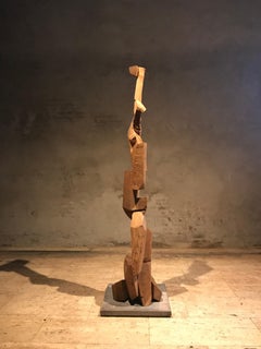 Grande sculpture en bois Chorus III Acacia, en stock