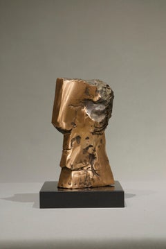 Cubist Bronze Polished Unique Head Portrait Contemporary In Stock