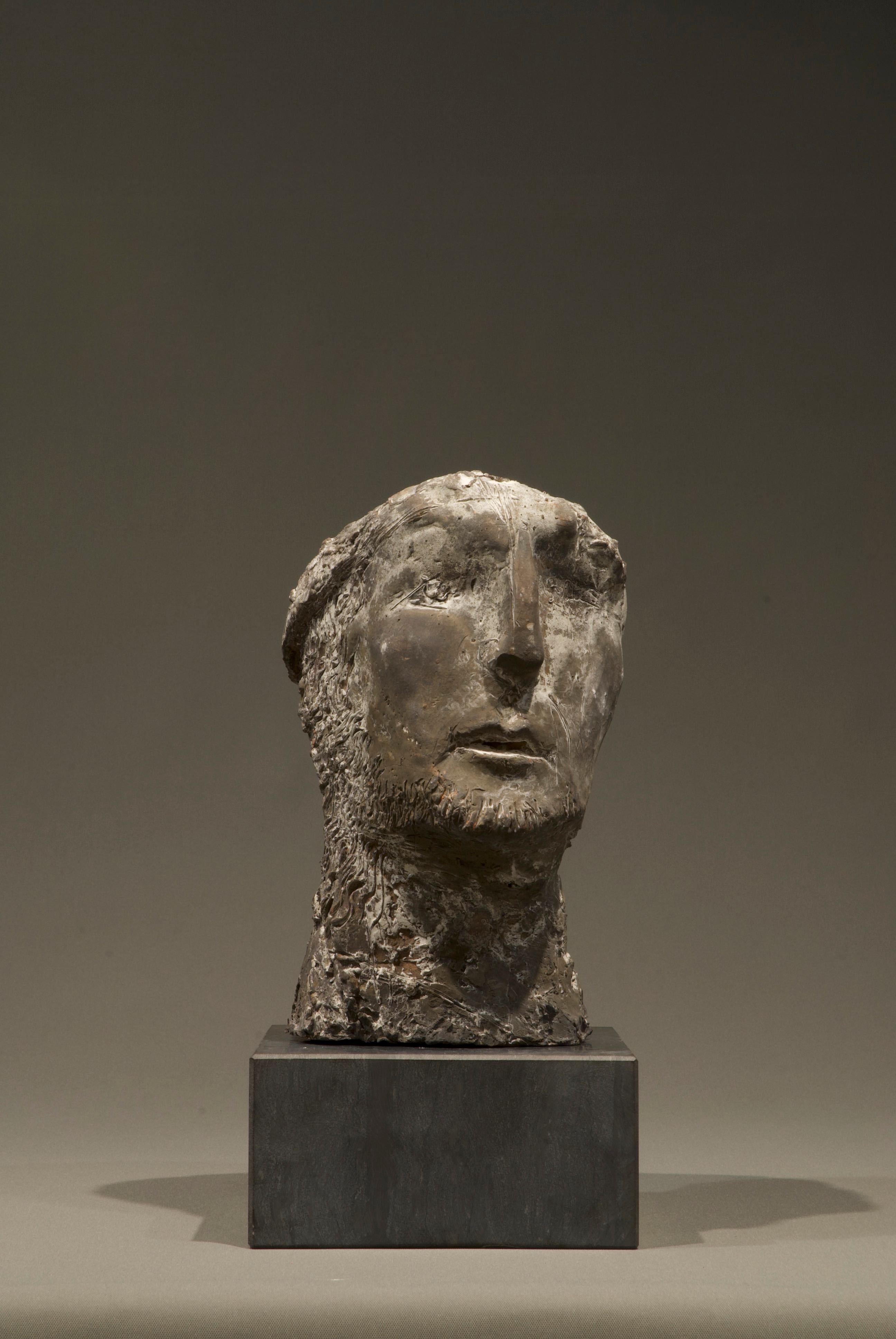 Der Seher II - Sculpture - Portrait - Art abstrait en bronze 