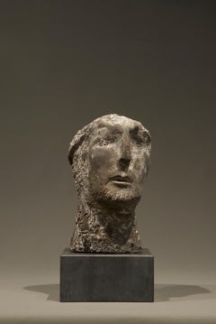 Used Der Seher II Bronze Sculpture Portrait Abstract Art 