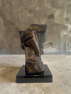Dialoog Sculpture Bronze Dialogue Talk Interaction Cubism Abstract In Stock