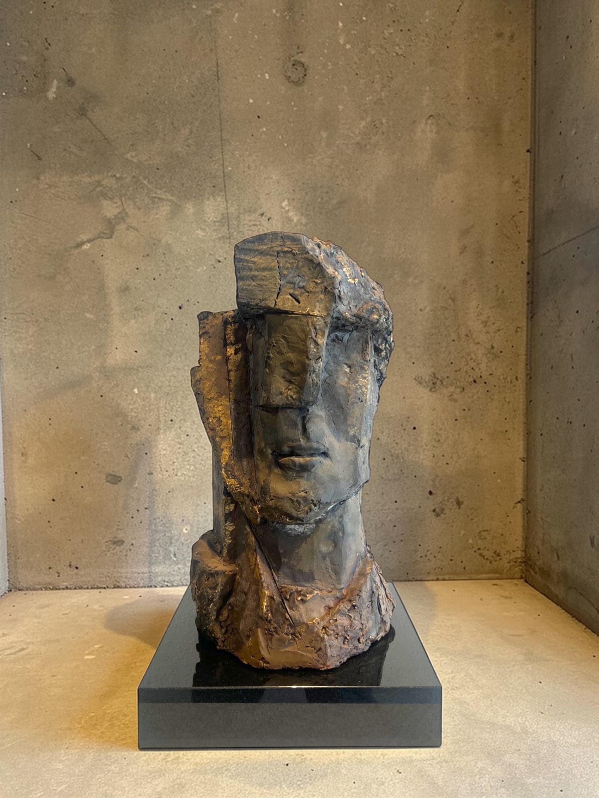 Dialoog Sculpture Bronze Dialogue Talk Interaction Cubism Abstract In Stock