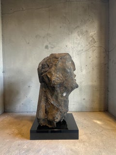 Discours I Sculpture Portrait brut Tête Cubisme Abstrait En stock