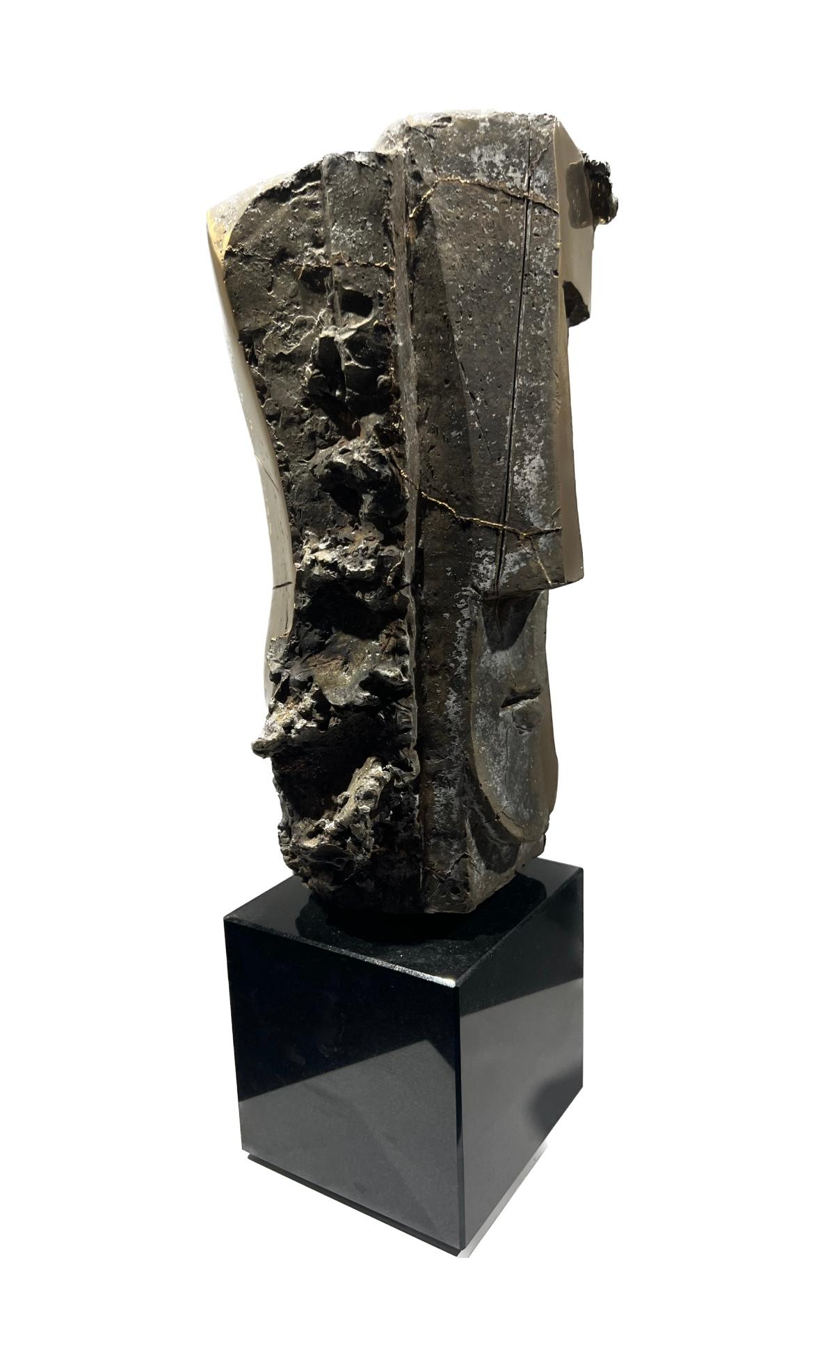 Father (Casted 2023) Bronze Sculpture Abstract Portrait In Stock - Gold Abstract Sculpture by Thomas Junghans