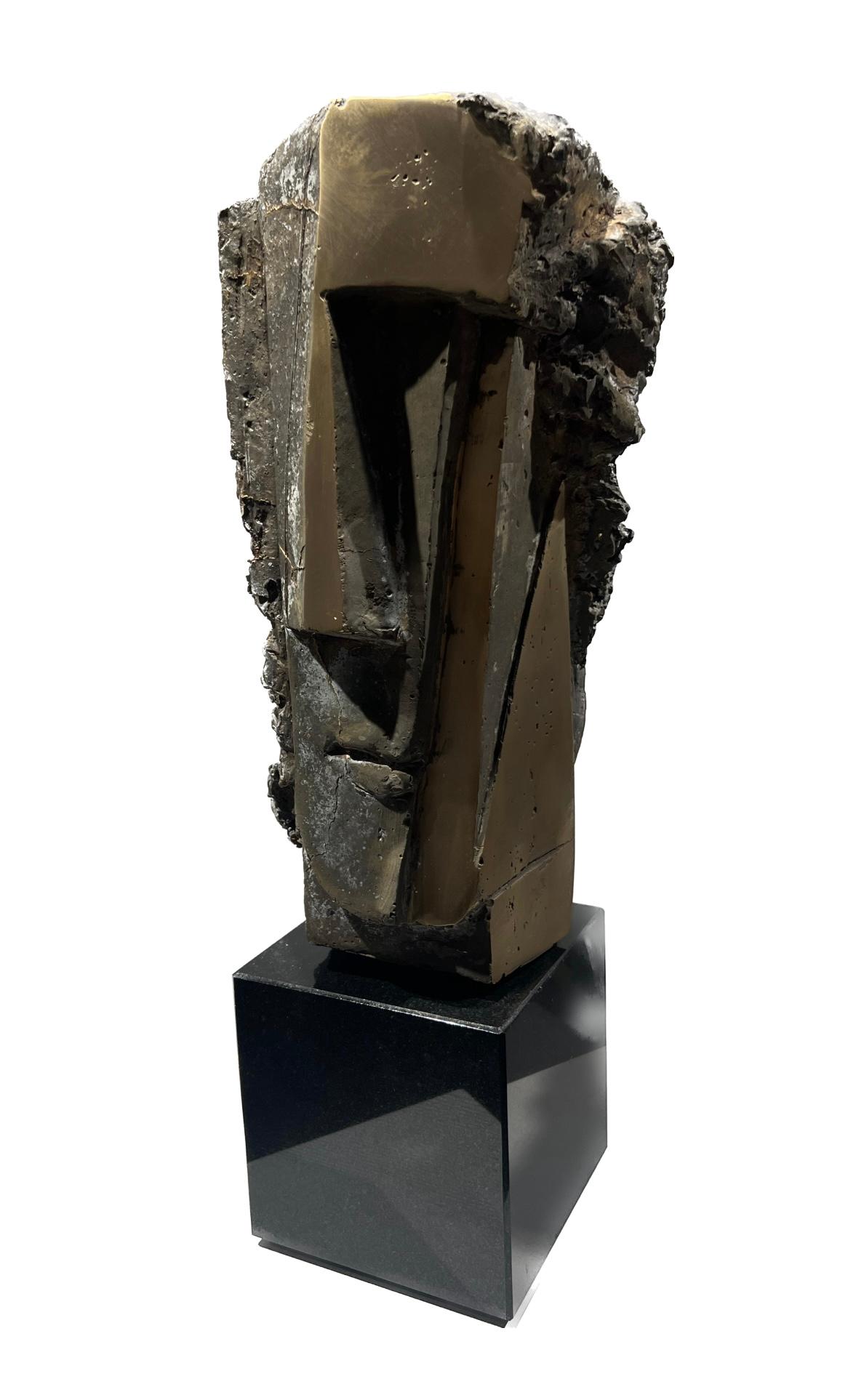 Thomas Junghans Abstract Sculpture - Father (Casted 2023) Bronze Sculpture Abstract Portrait In Stock