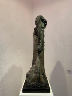 Moonlight Bronze Figurative Abstract Geometric Grey Head Contemporary