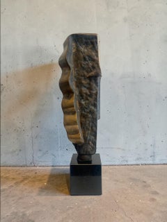 Muse Sculpture Bronze Head Raw Abstract Cubist Contemporary In Stock