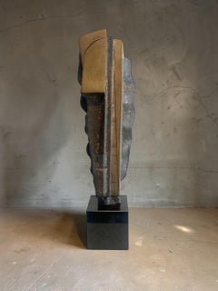 Muse Sculpture Bronze Head Raw Abstract Cubist Contemporary In Stock