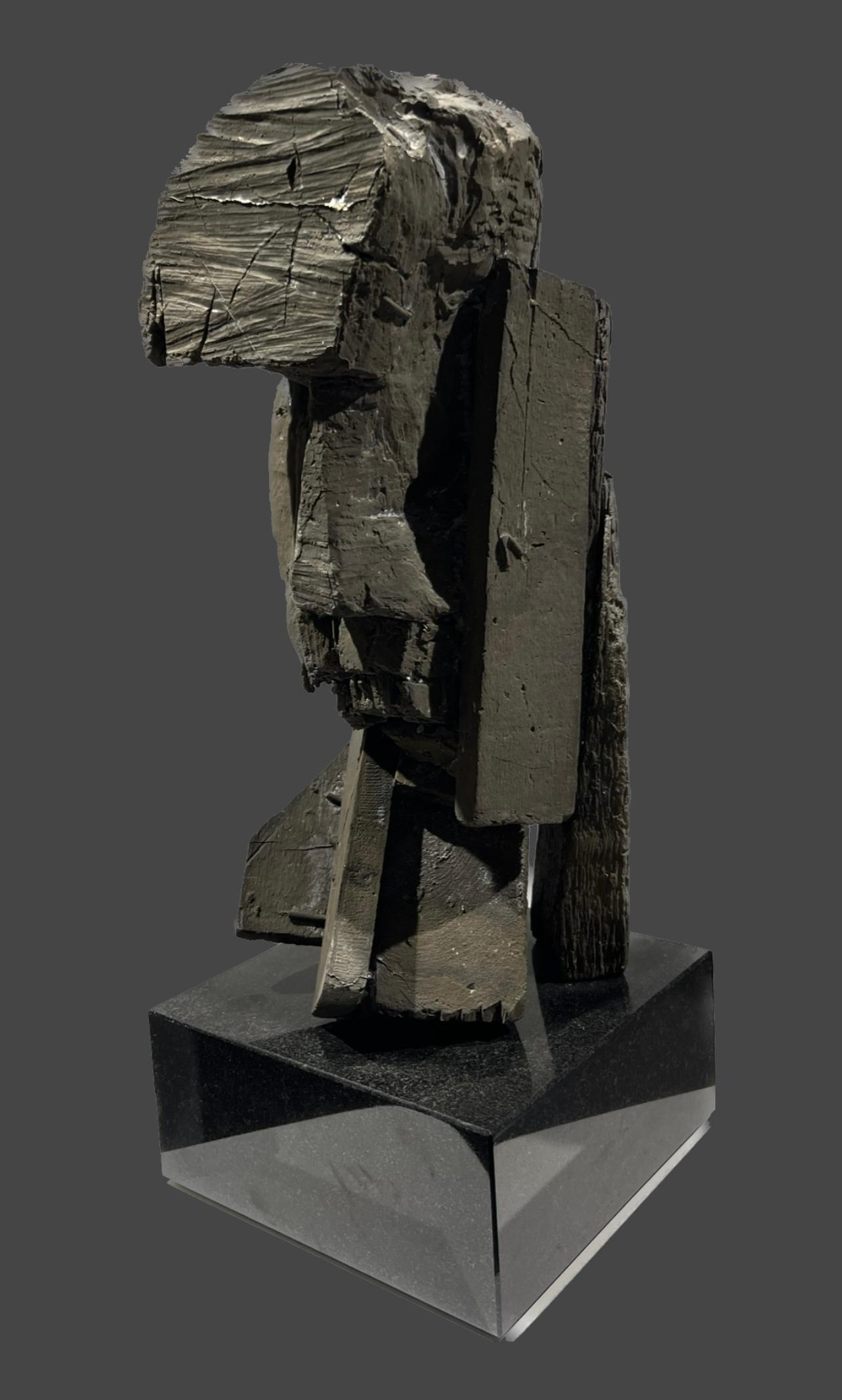 Platonic Dialogue I - Bronze Sculpture Abstract Philosophy Portrait  In Stock - Gold Figurative Sculpture by Thomas Junghans