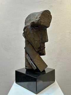 Diálogo platónico I - Escultura de bronce Retrato abstracto de filosofía  En stock