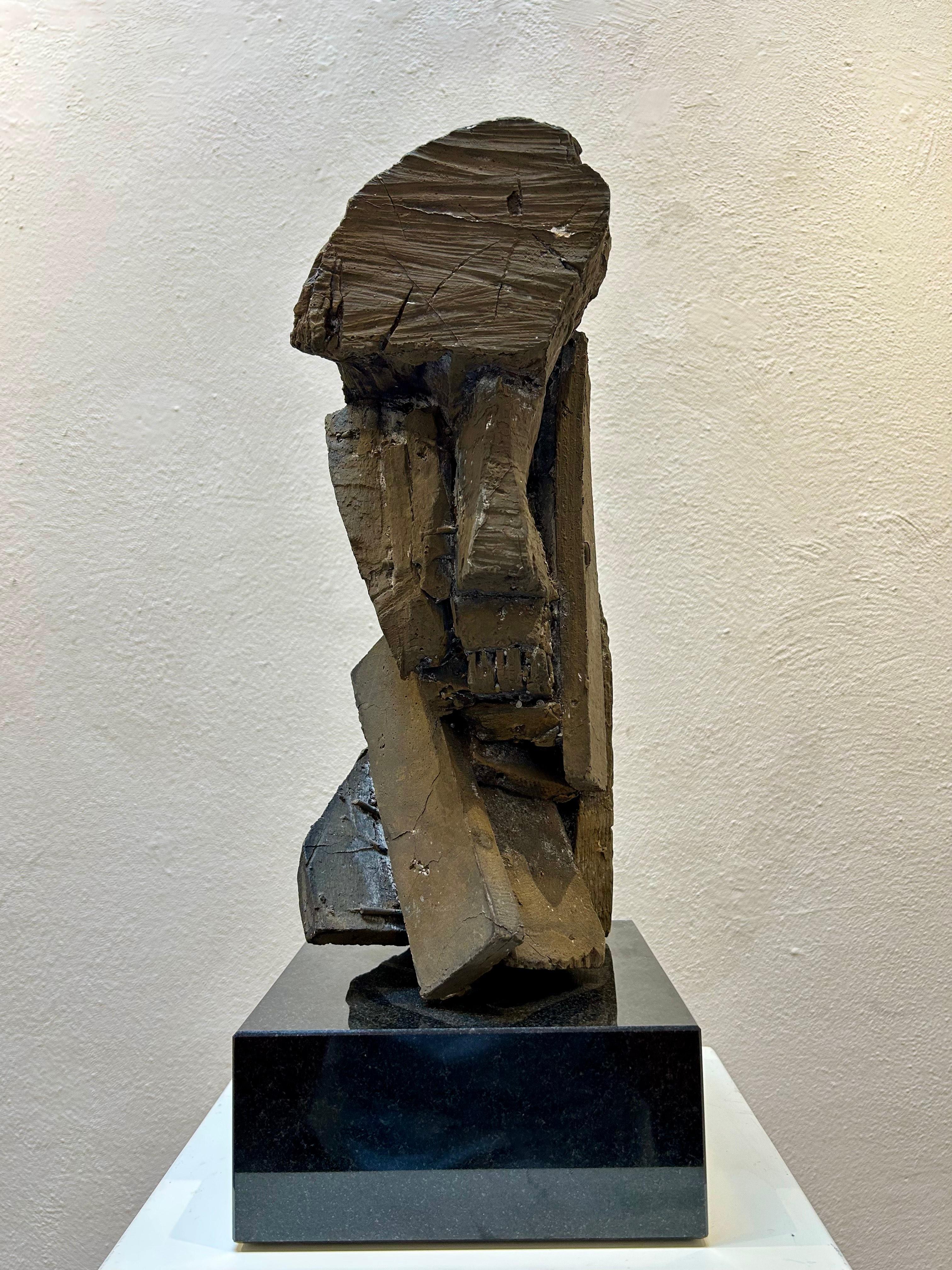 Diálogo platónico I - Escultura de bronce Retrato abstracto de filosofía  En stock - Figurative Sculpture Oro de Thomas Junghans