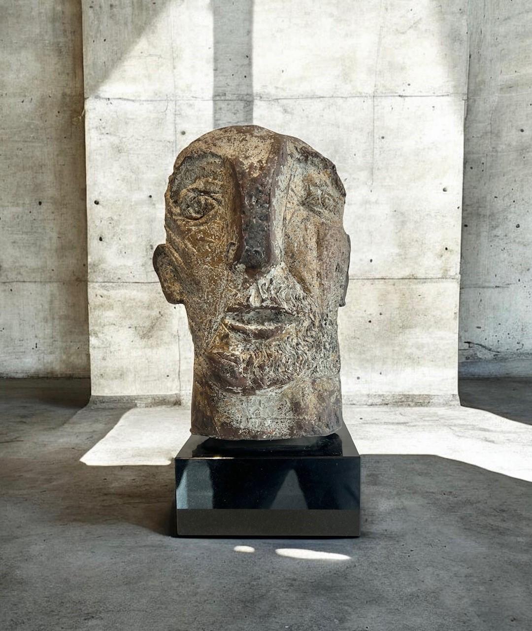 Scultura Seeman in bronzo Marinaio crudo ritratto cubista Barba In magazzino