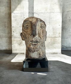 Seeman Sculpture Bronze Sailor Raw Cubist Portrait Beard In Stock