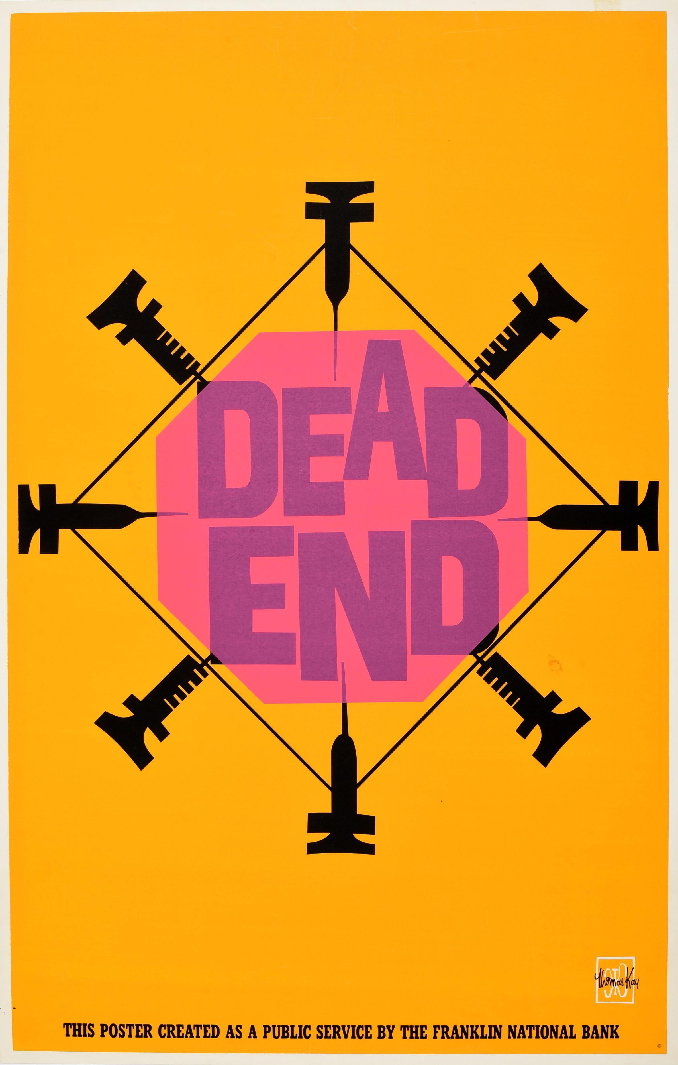 Thomas Kay Print - Original Vintage Poster Dead End Needles Drug Abuse Public Health Graphic Design