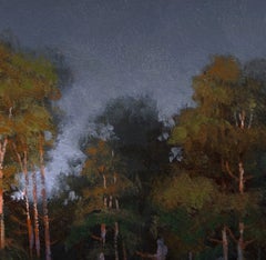 "Evening Pines" - Contemporary Tonalist Forest Landscape Oil Painting, 2026