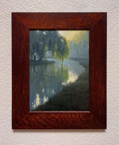 "Dans le silence, A James 1:17" (2025) Peinture à l'huile originale, scène de lac