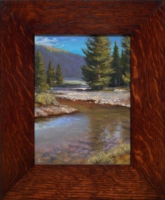 "Eaux de montagne, Romains 1:11-12" (2025) Peinture à l'huile originale, Scène de rivière