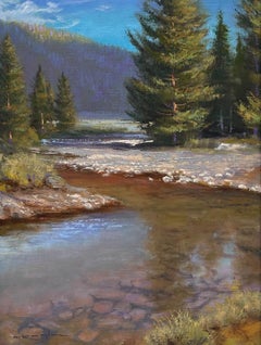 "Berggewässer, Römer 1:11-12" (2025) Original Ölgemälde, Flussszene