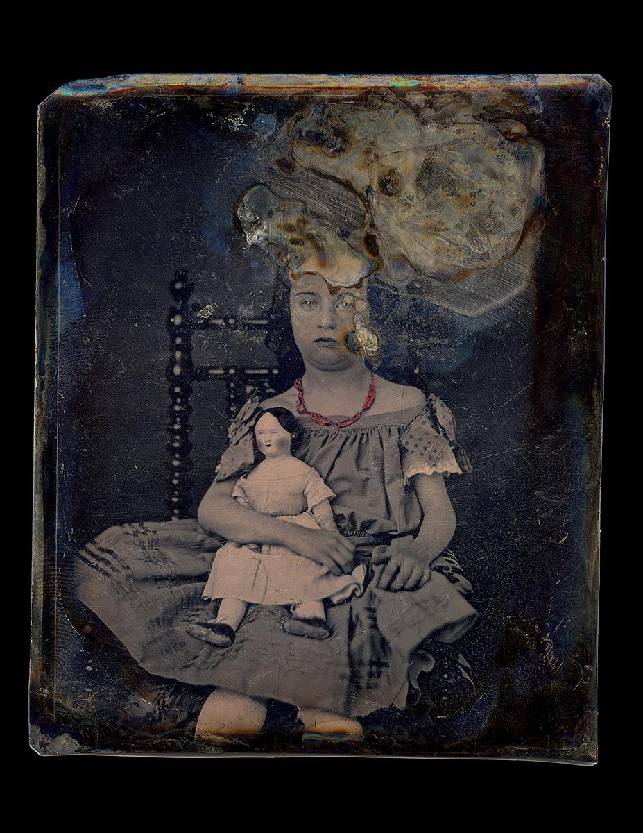 *Listing includes framed archival pigment print and daguerreotype

Girl with Doll by Thomas Kennaugh is an enlarged and enhanced print of a daguerreotype made in 1850. The original daguerreotype measures approximately 3.5 x 3 inches, and is printed