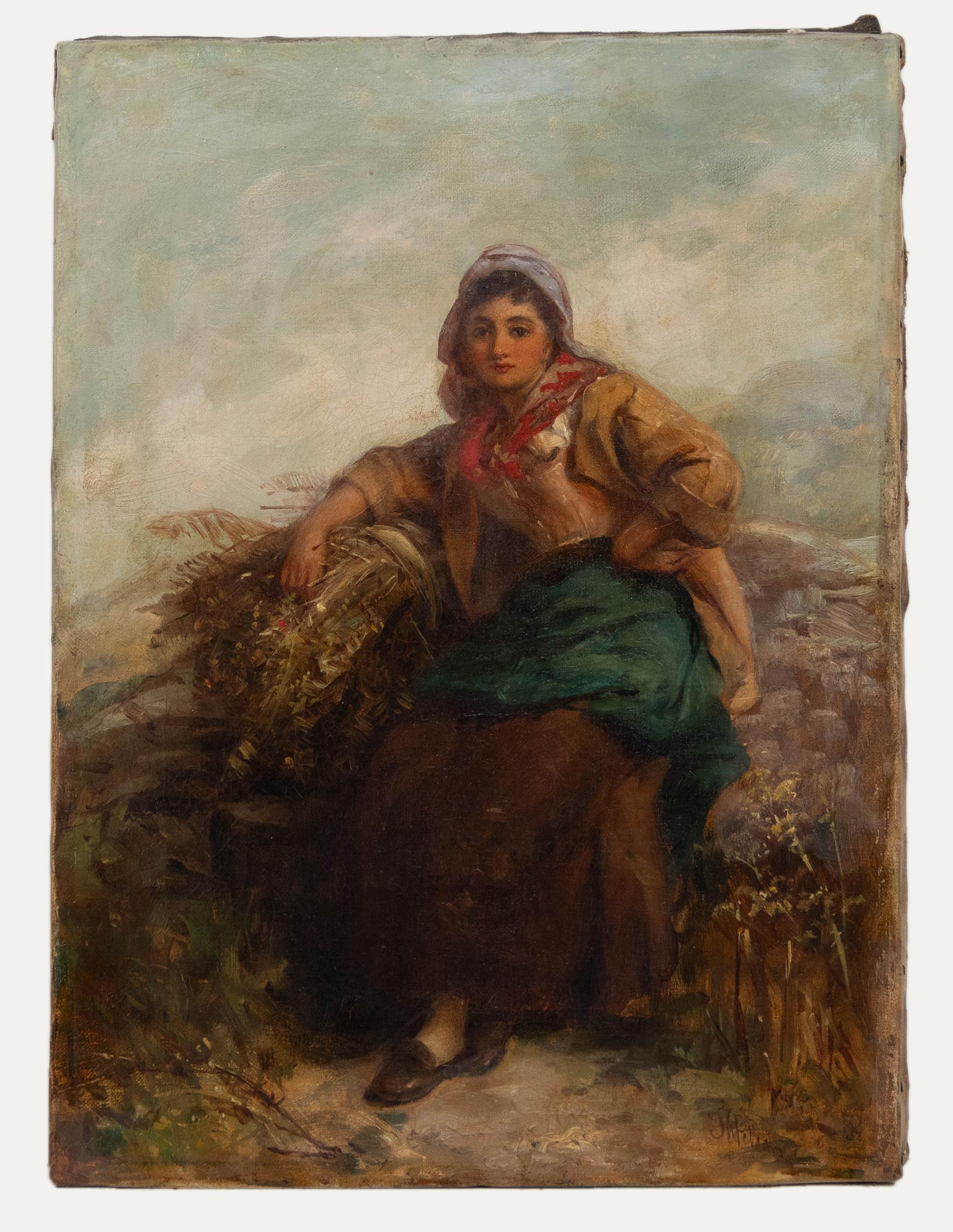 Thomas Kent Pelham (1860-1891) - Olio della fine del XIX secolo, Dopo il raccolto in vendita 1