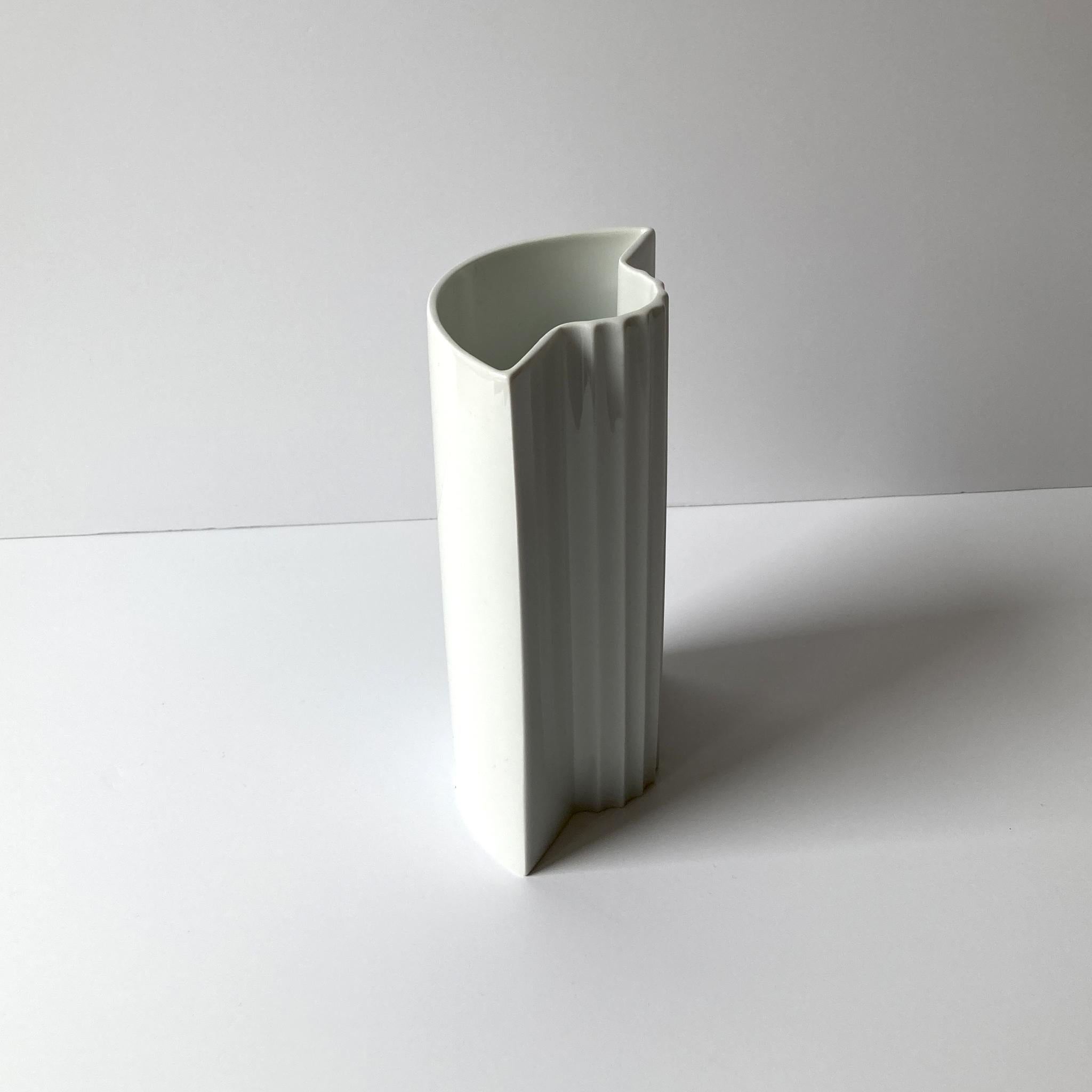 Ceramic Thomas Keramik White Rounded Porcelain Vase, Postmodern For Sale