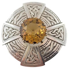 Thomas Kerr Sterling Silver Scottish Celtic Cross Cloak Pin #17650