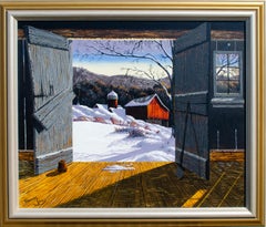 Thomas Kerry Signed Painting, Barn in Winter
